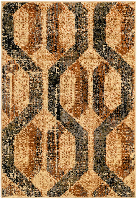 Beige Cream 2' 2 x 3' Saturn Rectangle Area Rug Stain Resistant Easy Clean Classic Vintage Design Durable Carpet for Affordable Home Interiors for Sale at Rug Engine