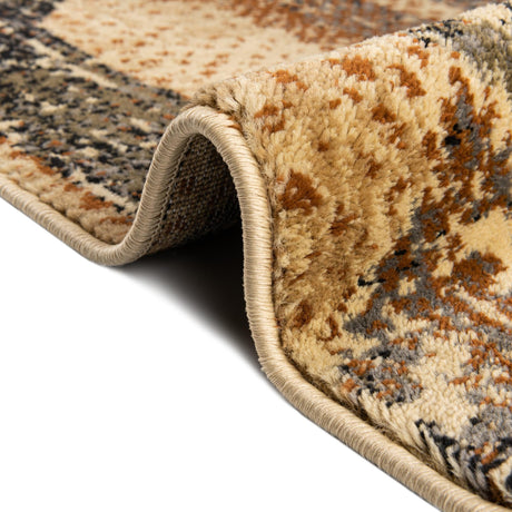 Beige Cream 7' 10 x 7' 10 Saturn Round Area Rug Stain Resistant Easy Clean Classic Vintage Design Durable Carpet for Affordable Home Interiors for Sale at Rug Engine