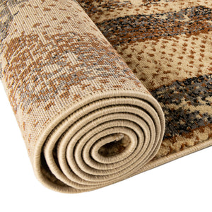 Beige Cream 5' 3 x 5' 3 Saturn Round Area Rug Stain Resistant Easy Clean Classic Vintage Design Durable Carpet for Affordable Home Interiors for Sale at Rug Engine