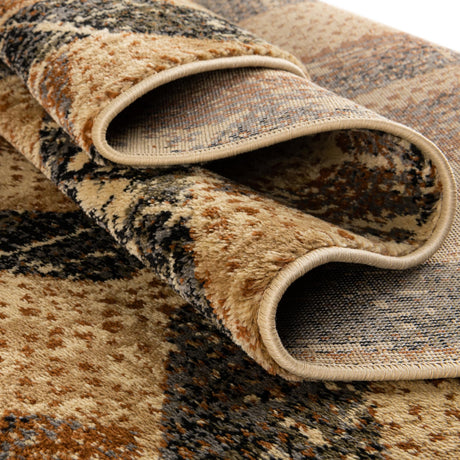 Beige Cream 5' 3 x 5' 3 Saturn Round Area Rug Stain Resistant Easy Clean Classic Vintage Design Durable Carpet for Affordable Home Interiors for Sale at Rug Engine