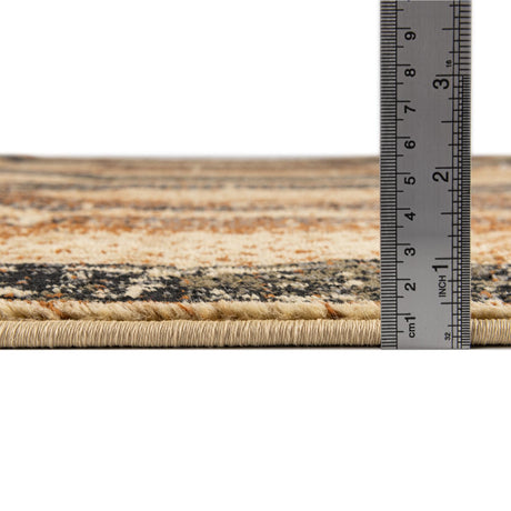 Beige Cream 3' 3 x 3' 3 Saturn Octagon Area Rug Stain Resistant Easy Clean Classic Vintage Design Durable Carpet for Affordable Home Interiors for Sale at Rug Engine