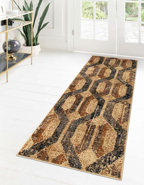 Beige Cream 2' 2 x 7' Saturn Runner Area Rug Stain Resistant Easy Clean Classic Vintage Design Durable Carpet for Affordable Home Interiors for Sale at Rug Engine