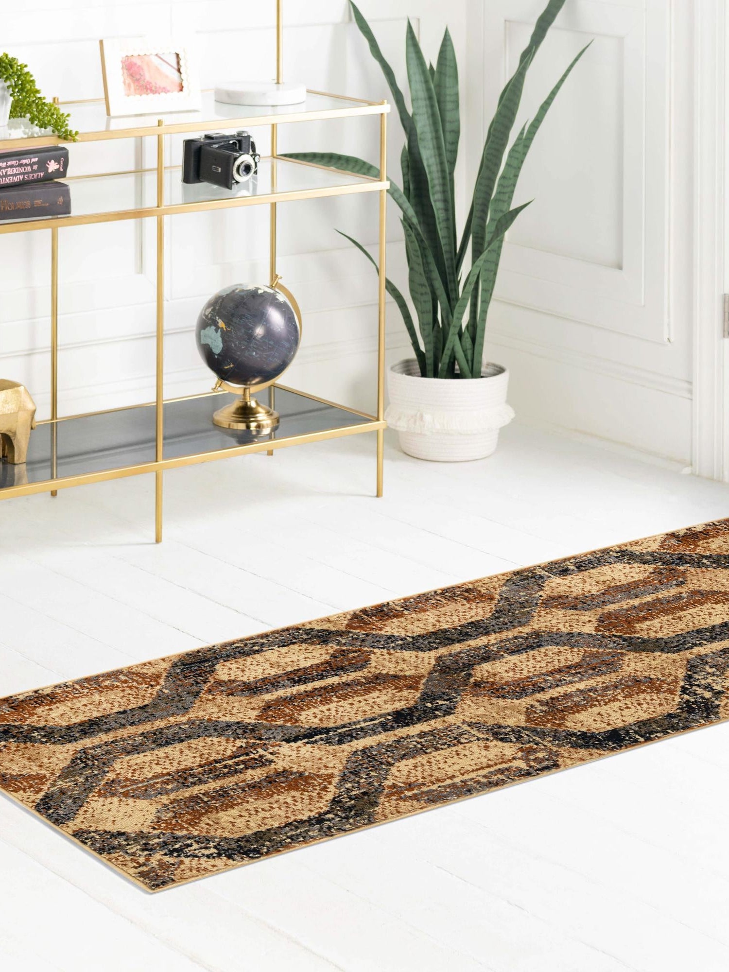 Beige Cream 2' 2 x 5' Saturn Runner Area Rug Stain Resistant Easy Clean Classic Vintage Design Durable Carpet for Affordable Home Interiors for Sale at Rug Engine