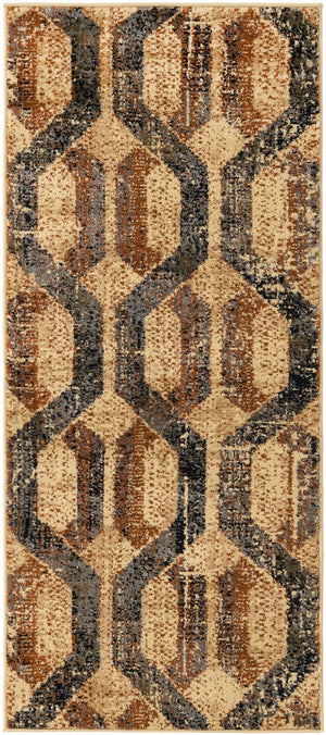 Beige Cream 2' 2 x 5' Saturn Runner Area Rug Stain Resistant Easy Clean Classic Vintage Design Durable Carpet for Affordable Home Interiors for Sale at Rug Engine