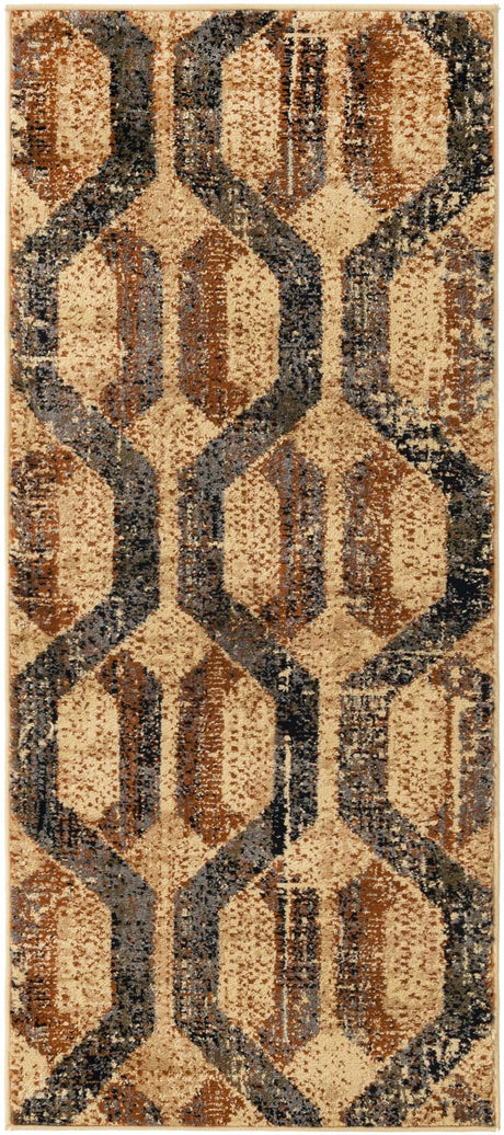 Beige Cream 2' 2 x 5' Saturn Runner Area Rug Stain Resistant Easy Clean Classic Vintage Design Durable Carpet for Affordable Home Interiors for Sale at Rug Engine