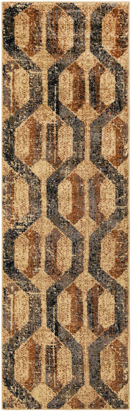 Beige Cream 2' 2 x 7' Saturn Runner Area Rug Stain Resistant Easy Clean Classic Vintage Design Durable Carpet for Affordable Home Interiors for Sale at Rug Engine