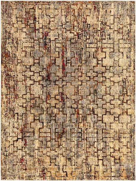 Beige Cream 9' x 12' Saturn Rectangle Area Rug Stain Resistant Easy Clean Classic Vintage Design Durable Carpet for Affordable Home Interiors for Sale at Rug Engine
