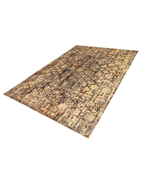 Beige Cream 7' 10 x 10' Saturn Rectangle Area Rug Stain Resistant Easy Clean Classic Vintage Design Durable Carpet for Affordable Home Interiors for Sale at Rug Engine