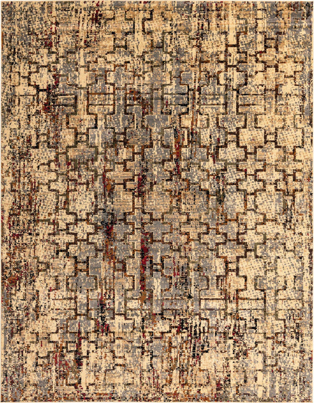 Beige Cream 7' 10 x 10' Saturn Rectangle Area Rug Stain Resistant Easy Clean Classic Vintage Design Durable Carpet for Affordable Home Interiors for Sale at Rug Engine