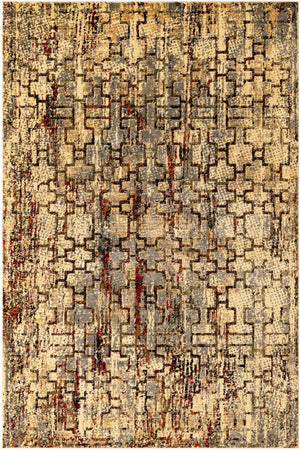 Beige Cream 6' 1 x 9' Saturn Rectangle Area Rug Stain Resistant Easy Clean Classic Vintage Design Durable Carpet for Affordable Home Interiors for Sale at Rug Engine