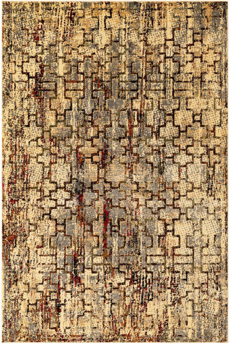 Beige Cream 6' 1 x 9' Saturn Rectangle Area Rug Stain Resistant Easy Clean Classic Vintage Design Durable Carpet for Affordable Home Interiors for Sale at Rug Engine