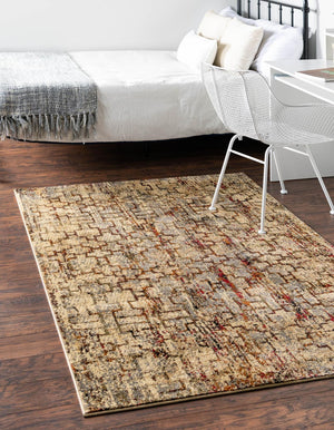 Beige Cream 9' x 12' Saturn Rectangle Area Rug Stain Resistant Easy Clean Classic Vintage Design Durable Carpet for Affordable Home Interiors for Sale at Rug Engine