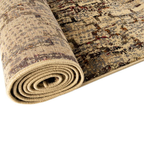 Beige Cream 7' 10 x 10' Saturn Rectangle Area Rug Stain Resistant Easy Clean Classic Vintage Design Durable Carpet for Affordable Home Interiors for Sale at Rug Engine