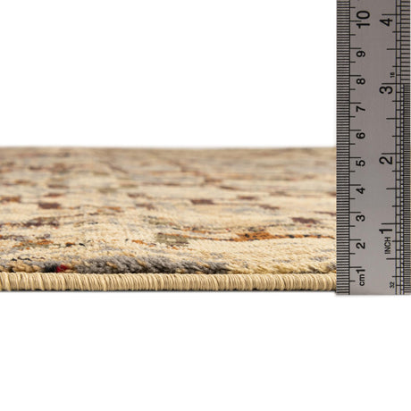 Beige Cream 7' 10 x 7' 10 Saturn Square Area Rug Stain Resistant Easy Clean Classic Vintage Design Durable Carpet for Affordable Home Interiors for Sale at Rug Engine