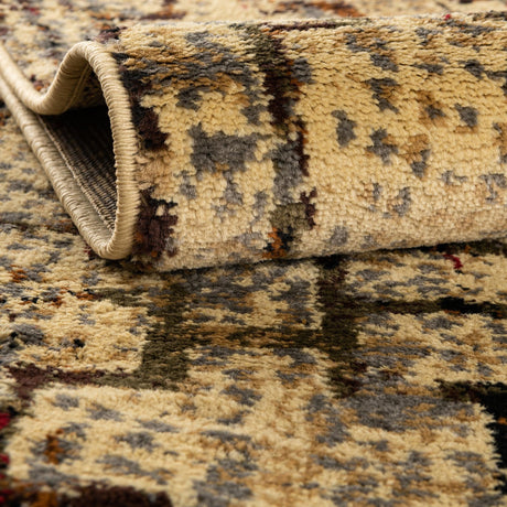 Beige Cream 3' 1 x 3' 1 Saturn Round Area Rug Stain Resistant Easy Clean Classic Vintage Design Durable Carpet for Affordable Home Interiors for Sale at Rug Engine