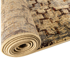 Beige Cream 3' 1 x 3' 1 Saturn Octagon Area Rug Stain Resistant Easy Clean Classic Vintage Design Durable Carpet for Affordable Home Interiors for Sale at Rug Engine