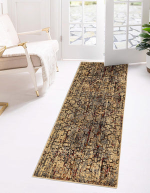Beige Cream 2' 7 x 14' 1 Saturn Runner Area Rug Stain Resistant Easy Clean Classic Vintage Design Durable Carpet for Affordable Home Interiors for Sale at Rug Engine