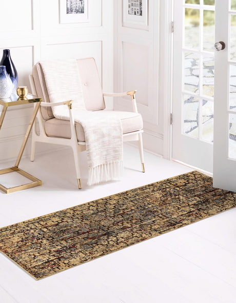 Beige Cream 2' x 9' Saturn Runner Area Rug Stain Resistant Easy Clean Classic Vintage Design Durable Carpet for Affordable Home Interiors for Sale at Rug Engine
