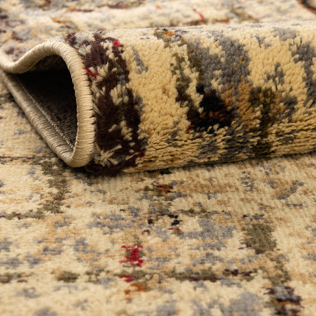 Beige Cream 2' x 9' Saturn Runner Area Rug Stain Resistant Easy Clean Classic Vintage Design Durable Carpet for Affordable Home Interiors for Sale at Rug Engine