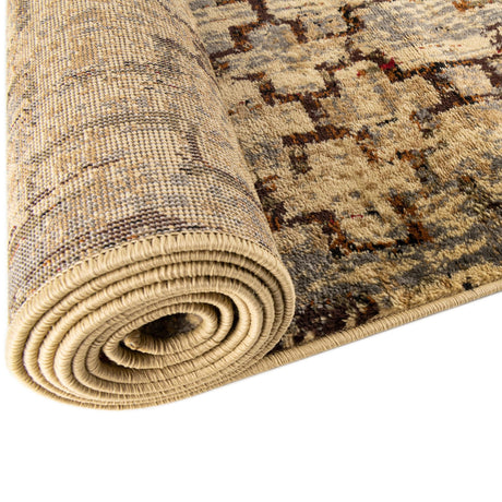 Beige Cream 2' 2 x 12' Saturn Runner Area Rug Stain Resistant Easy Clean Classic Vintage Design Durable Carpet for Affordable Home Interiors for Sale at Rug Engine