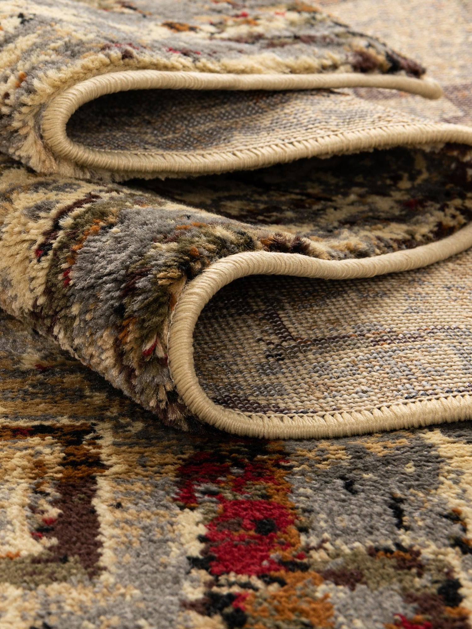 Beige Cream 2' 7 x 14' 1 Saturn Runner Area Rug Stain Resistant Easy Clean Classic Vintage Design Durable Carpet for Affordable Home Interiors for Sale at Rug Engine