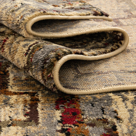 Beige Cream 2' 7 x 14' 1 Saturn Runner Area Rug Stain Resistant Easy Clean Classic Vintage Design Durable Carpet for Affordable Home Interiors for Sale at Rug Engine