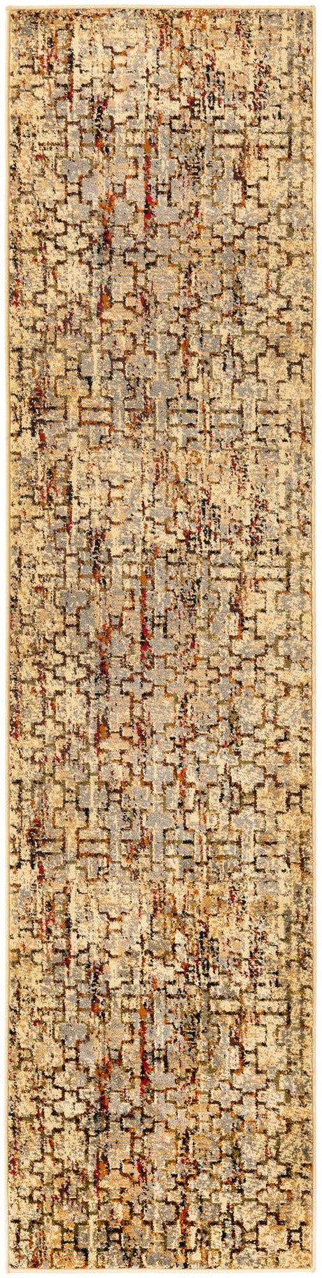 Beige Cream 2' x 9' Saturn Runner Area Rug Stain Resistant Easy Clean Classic Vintage Design Durable Carpet for Affordable Home Interiors for Sale at Rug Engine