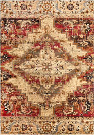 Burgundy Beige 10' x 14' 1 Saturn Rectangle Area Rug Stain Resistant Easy Clean Classic Vintage Design Durable Carpet for Affordable Home Interiors for Sale at Rug Engine