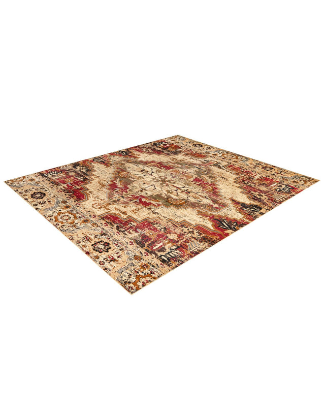 Burgundy Beige 7' 10 x 10' Saturn Rectangle Area Rug Stain Resistant Easy Clean Classic Vintage Design Durable Carpet for Affordable Home Interiors for Sale at Rug Engine