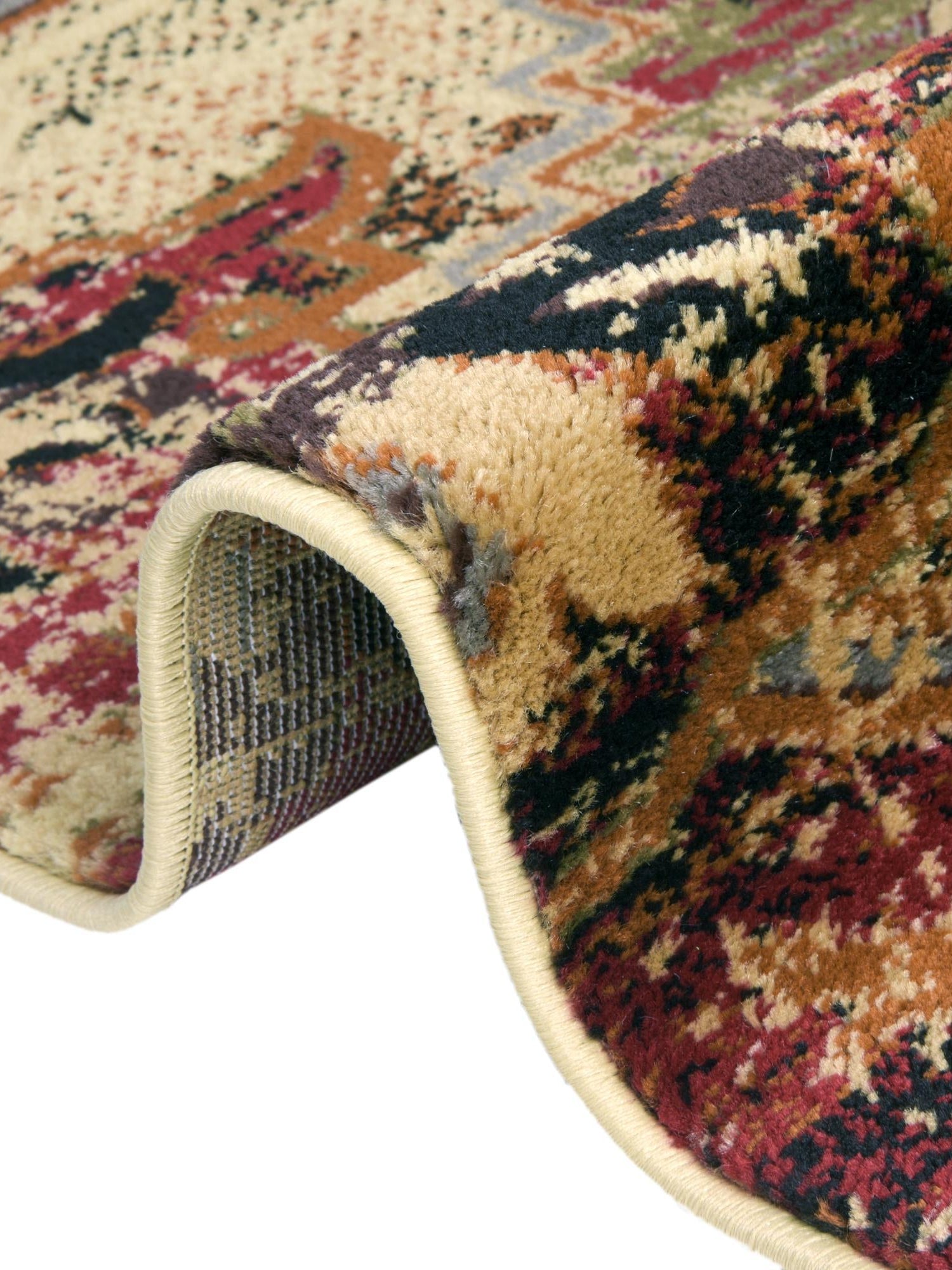 Burgundy Beige 6' 1 x 9' Saturn Rectangle Area Rug Stain Resistant Easy Clean Classic Vintage Design Durable Carpet for Affordable Home Interiors for Sale at Rug Engine