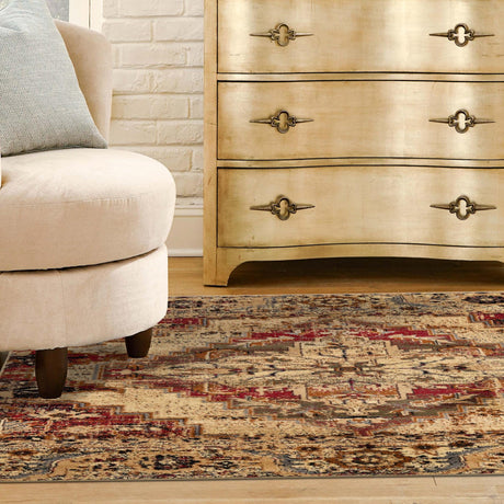 Burgundy Beige 7' 10 x 7' 10 Saturn Square Area Rug Stain Resistant Easy Clean Classic Vintage Design Durable Carpet for Affordable Home Interiors for Sale at Rug Engine