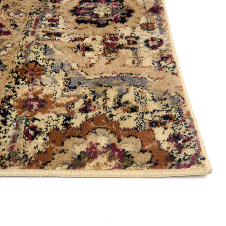 Burgundy Beige 5' 3 x 5' 3 Saturn Square Area Rug Stain Resistant Easy Clean Classic Vintage Design Durable Carpet for Affordable Home Interiors for Sale at Rug Engine