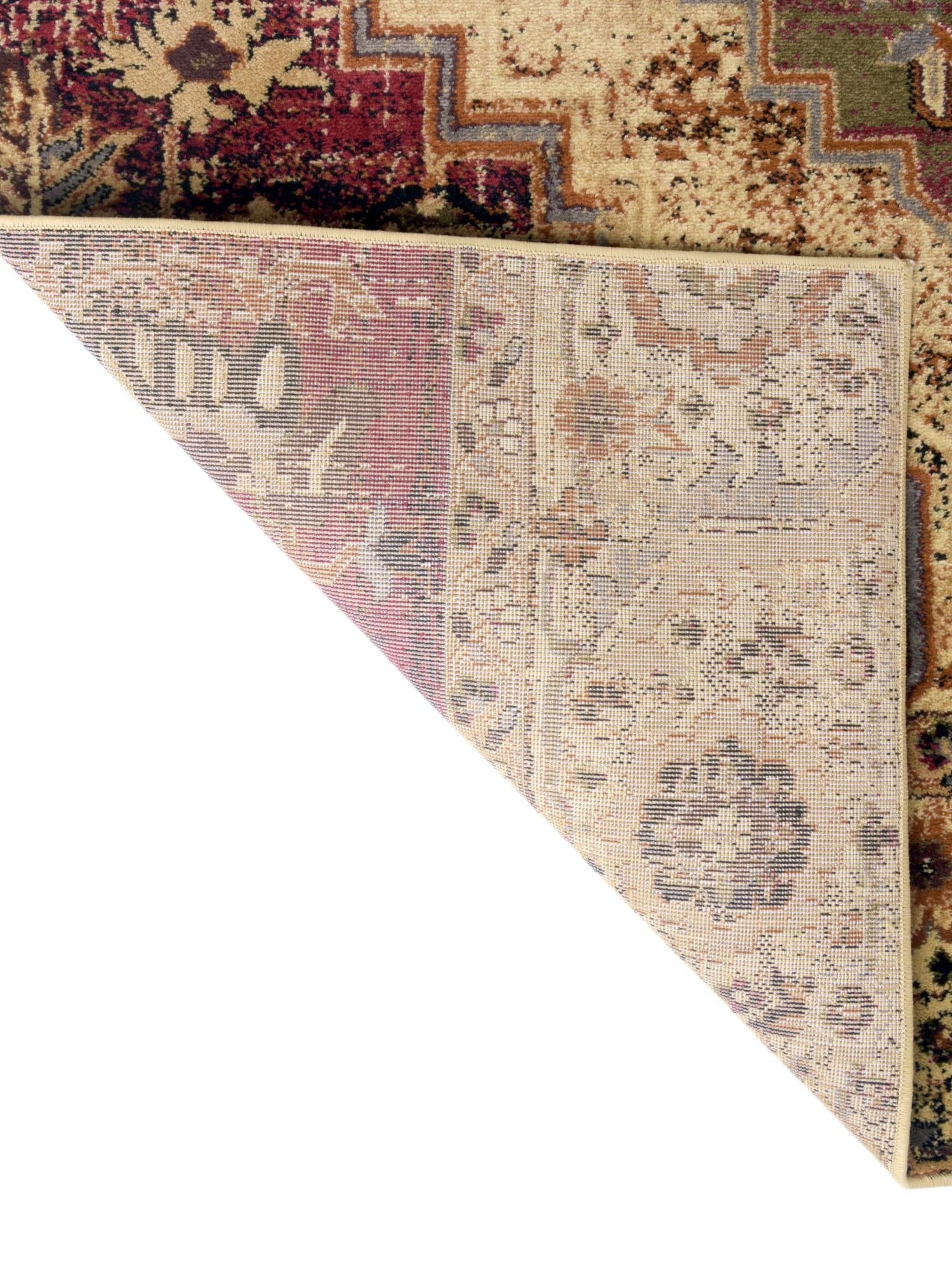 Burgundy Beige 7' 10 x 7' 10 Saturn Square Area Rug Stain Resistant Easy Clean Classic Vintage Design Durable Carpet for Affordable Home Interiors for Sale at Rug Engine