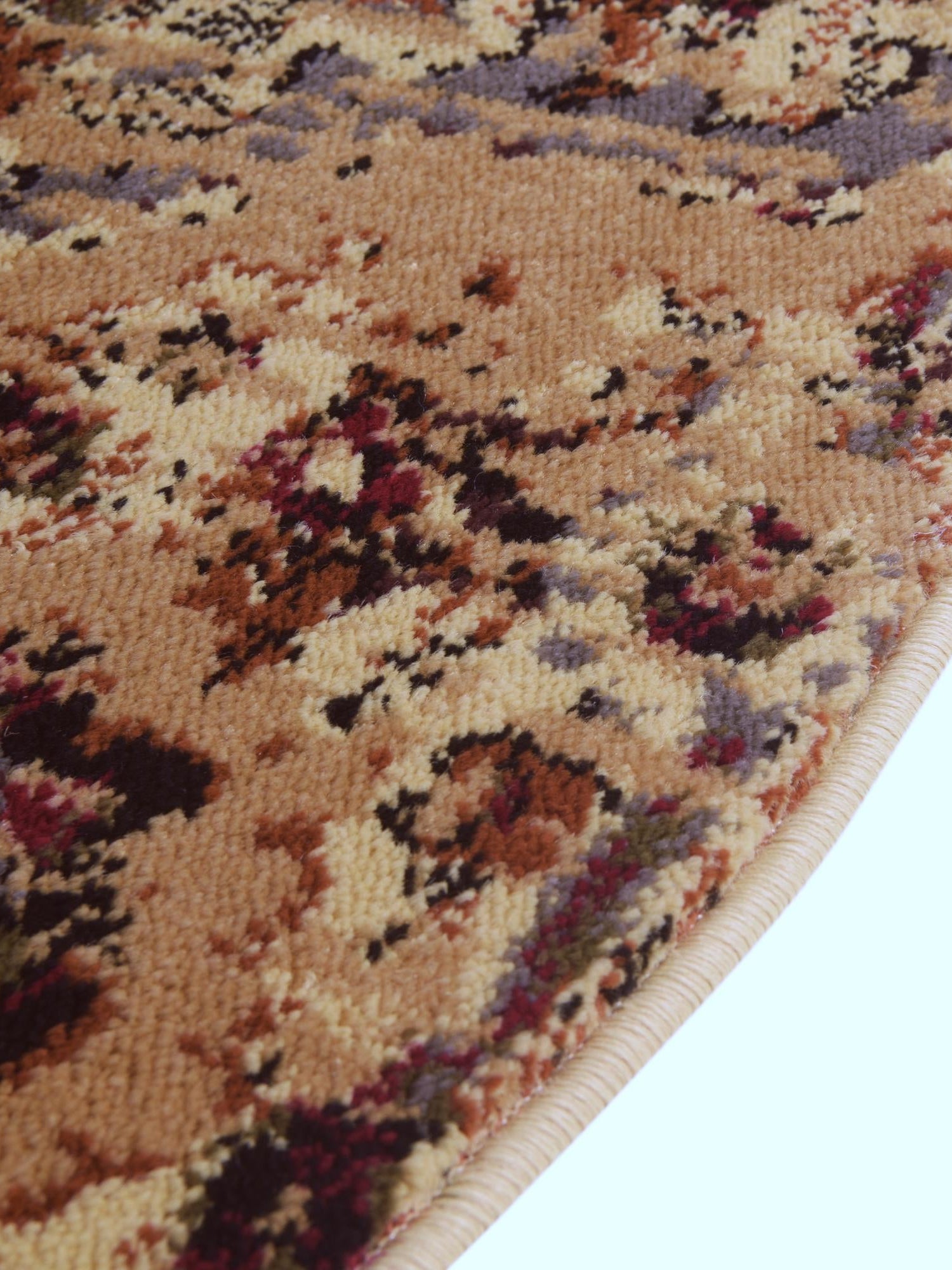 Burgundy Beige 3' 1 x 3' 1 Saturn Round Area Rug Stain Resistant Easy Clean Classic Vintage Design Durable Carpet for Affordable Home Interiors for Sale at Rug Engine