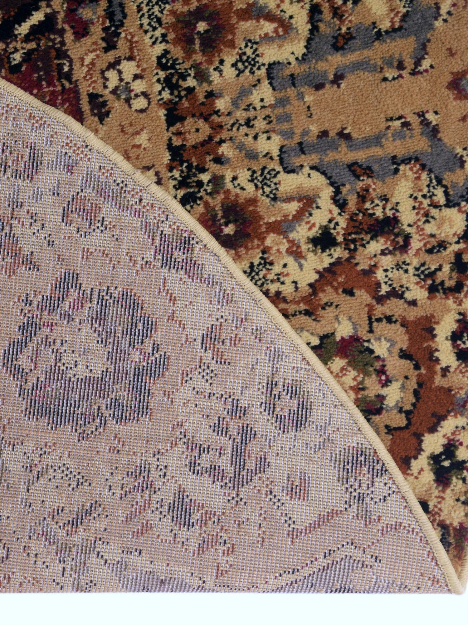 Burgundy Beige 7' 1 x 7' 1 Saturn Round Area Rug Stain Resistant Easy Clean Classic Vintage Design Durable Carpet for Affordable Home Interiors for Sale at Rug Engine