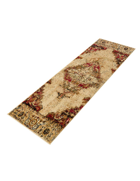Burgundy Beige 2' x 5' 1 Saturn Runner Area Rug Stain Resistant Easy Clean Classic Vintage Design Durable Carpet for Affordable Home Interiors for Sale at Rug Engine