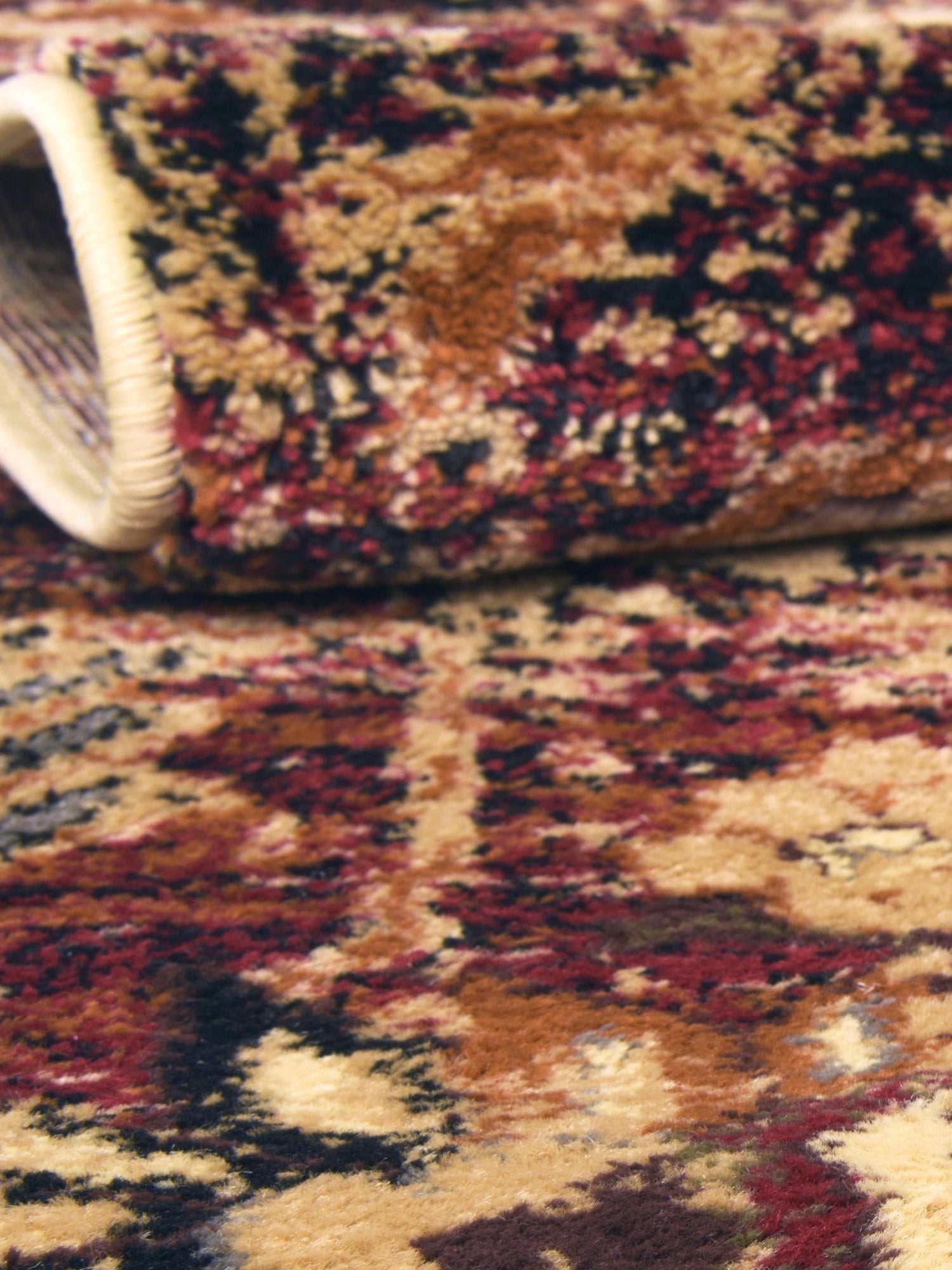 Burgundy Beige 2' x 7' 1 Saturn Runner Area Rug Stain Resistant Easy Clean Classic Vintage Design Durable Carpet for Affordable Home Interiors for Sale at Rug Engine