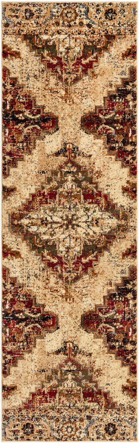 Burgundy Beige 2' x 7' 1 Saturn Runner Area Rug Stain Resistant Easy Clean Classic Vintage Design Durable Carpet for Affordable Home Interiors for Sale at Rug Engine
