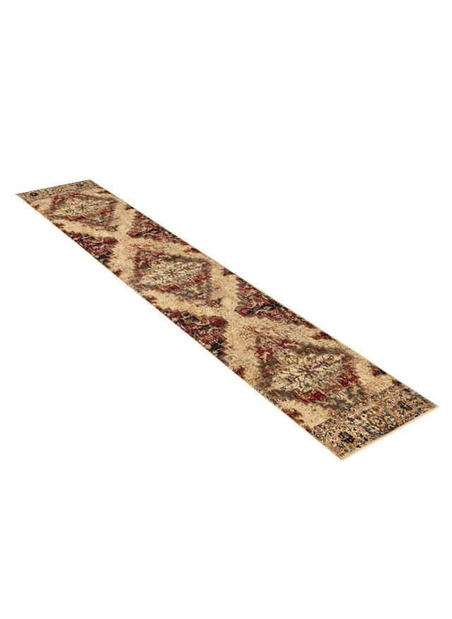 Burgundy Beige 2' x 9' Saturn Runner Area Rug Stain Resistant Easy Clean Classic Vintage Design Durable Carpet for Affordable Home Interiors for Sale at Rug Engine