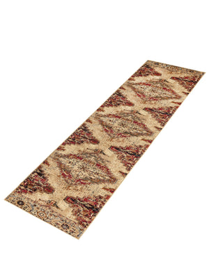 Burgundy Beige 2' 2 x 12' Saturn Runner Area Rug Stain Resistant Easy Clean Classic Vintage Design Durable Carpet for Affordable Home Interiors for Sale at Rug Engine