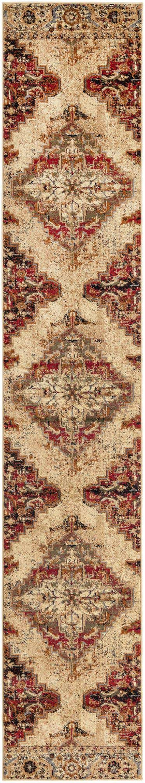 Burgundy Beige 2' 2 x 12' Saturn Runner Area Rug Stain Resistant Easy Clean Classic Vintage Design Durable Carpet for Affordable Home Interiors for Sale at Rug Engine