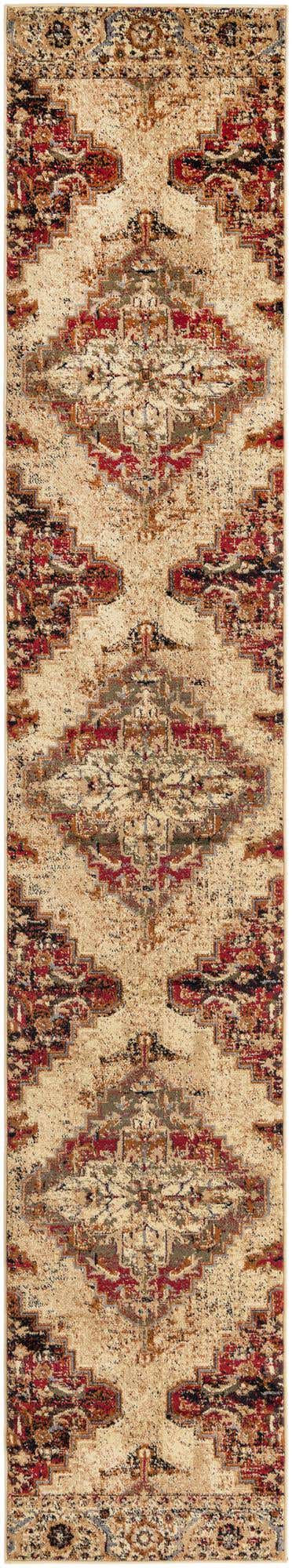 Burgundy Beige 2' 2 x 12' Saturn Runner Area Rug Stain Resistant Easy Clean Classic Vintage Design Durable Carpet for Affordable Home Interiors for Sale at Rug Engine