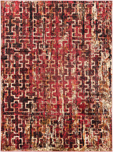Burgundy 9' x 12' Saturn Rectangle Area Rug Stain Resistant Easy Clean Classic Vintage Design Durable Carpet for Affordable Home Interiors for Sale at Rug Engine
