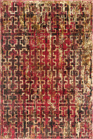 Burgundy 6' 1 x 9' Saturn Rectangle Area Rug Stain Resistant Easy Clean Classic Vintage Design Durable Carpet for Affordable Home Interiors for Sale at Rug Engine