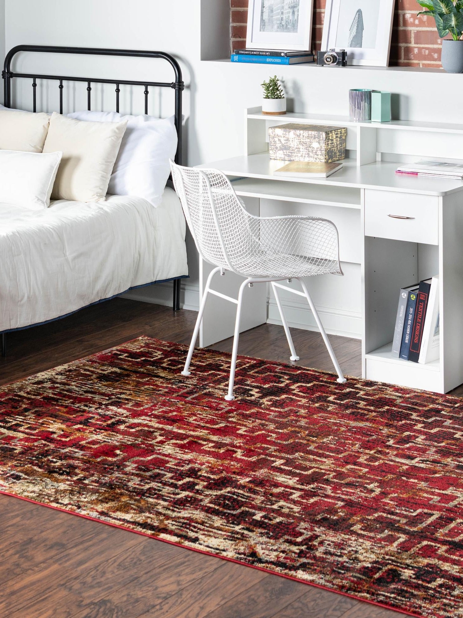 Burgundy 2' x 3' 1 Saturn Rectangle Area Rug Stain Resistant Easy Clean Classic Vintage Design Durable Carpet for Affordable Home Interiors for Sale at Rug Engine