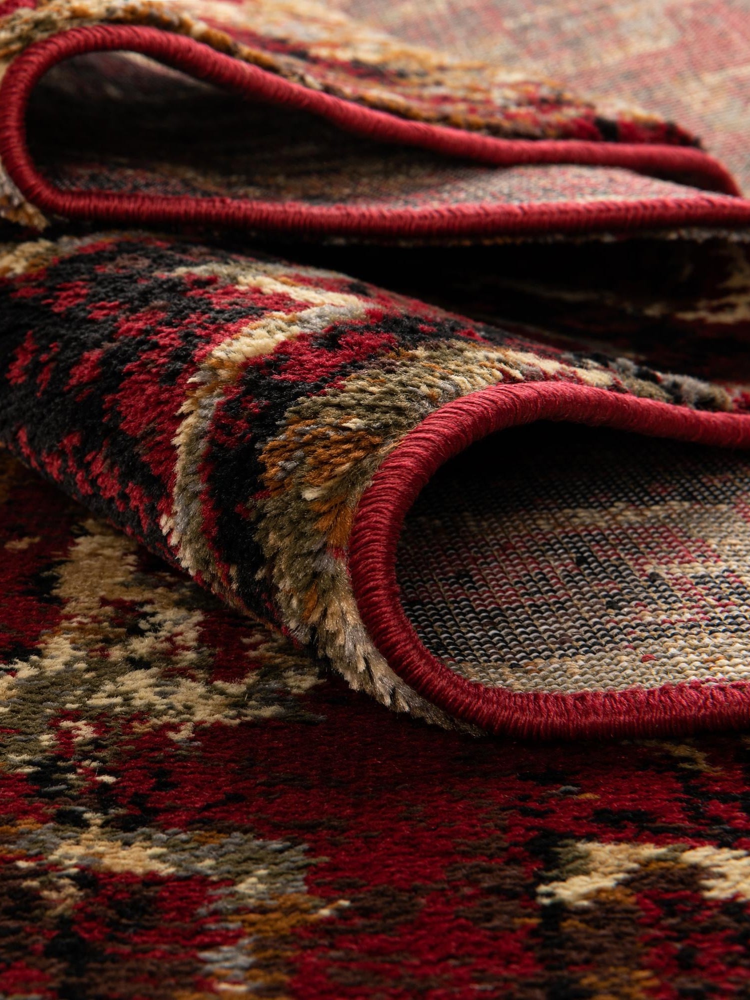 Burgundy 2' x 3' 1 Saturn Rectangle Area Rug Stain Resistant Easy Clean Classic Vintage Design Durable Carpet for Affordable Home Interiors for Sale at Rug Engine