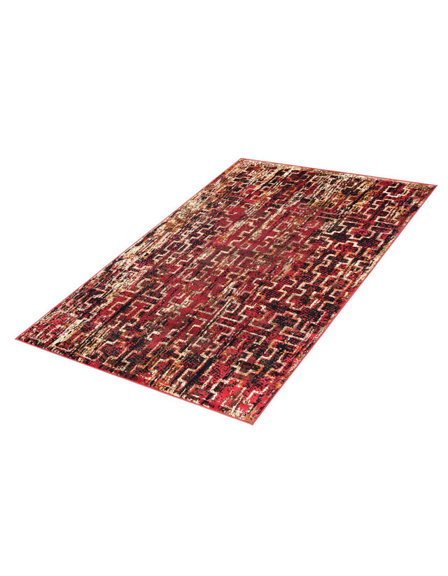 Burgundy 4' 1 x 6' 1 Saturn Rectangle Area Rug Stain Resistant Easy Clean Classic Vintage Design Durable Carpet for Affordable Home Interiors for Sale at Rug Engine