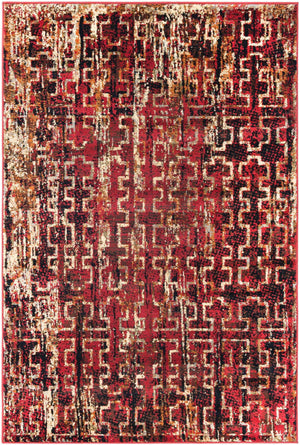 Burgundy 4' 1 x 6' 1 Saturn Rectangle Area Rug Stain Resistant Easy Clean Classic Vintage Design Durable Carpet for Affordable Home Interiors for Sale at Rug Engine
