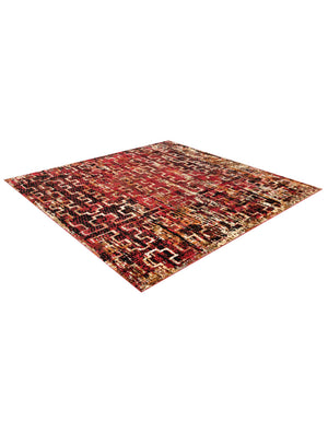 Burgundy 7' 10 x 7' 10 Saturn Square Area Rug Stain Resistant Easy Clean Classic Vintage Design Durable Carpet for Affordable Home Interiors for Sale at Rug Engine