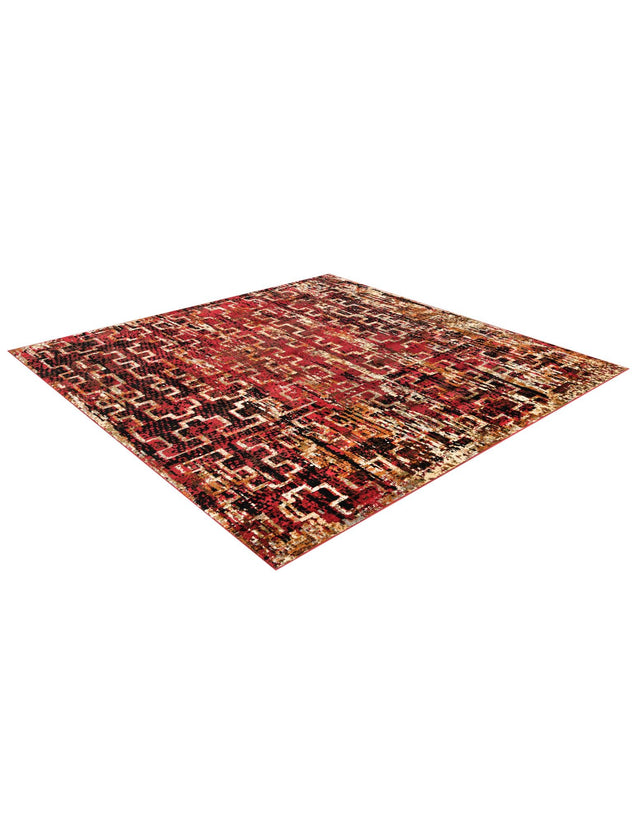 Burgundy 7' 10 x 7' 10 Saturn Square Area Rug Stain Resistant Easy Clean Classic Vintage Design Durable Carpet for Affordable Home Interiors for Sale at Rug Engine